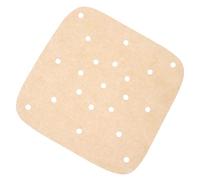 ELAYARD Papier Sulfurisé pour Friteuse à Air Chaud Perforé 19 CM Carré Tapis de Cuisson Antiadhésif Résistant à Haute Température Lot de 100 Feuilles Marron Naturel Cuisson Maison et