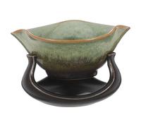 ELAYARD Passoire à Thé en Céramique Vintage Étoile Verte Infuseur à Mailles Fines pour Feuilles en Vrac Grand Filtre Réutilisable pour Thé Kung Fu Accessoire Maison pour Infusion