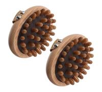 ELAYARD Peigne de Massage en Bois de Hêtre 2 Pièces avec Tampon Antistatique Brosse Exfoliante pour Cuir Chevelu Stimulation des Points de Pression pour Shampooing et Soin Capillaire