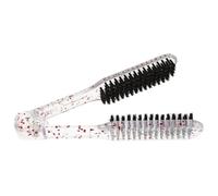 ELAYARD Peigne Lissant Double Face Résistant Haute Température pour Cheveux Bouclés et Perruques Brosse Chauffante Transparente Rouge Outil de Coiffage Polyvalent pour Cheveux Naturels et