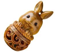 ELAYARD Pendentif Bois Lapin Creux pour Sachet Parfumé Accessoire Suspendu Décoratif pour Voiture et Maison Diffuseur Arômes Portable et Porte-clés Élégant