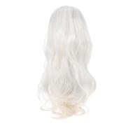 ELAYARD Perruque Femme Longue Bouclée Ondulée Style Cosplay Halloween Wig Mode Facile à Porter pour Fête et Déguisement Résistante Chaleur Couleur Naturelle Blanche