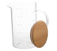 ELAYARD Pichet Doseur Multifonction En Verre 1000 Ml Avec Couvercle Et Poignée, Verre Mesureur Transparent, Graduation Précise, Cuisine, Préparation Boissons, Ustensile Avec Bec Verseur