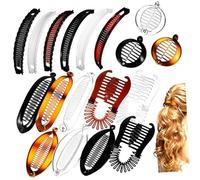 ELAYARD Pinces à Cheveux Banane Vintage 18 Pièces Petites Clips Polyvalentes Pour Femmes Et Filles Cheveux Fins Ou Épais Coiffure Quotidienne Quotidienne Accessoires Malins