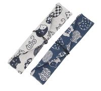 ELAYARD Pochette à Couverts Japonaise en Tissu Lavable, Pratique et Portable, Paquet à Cordon pour Baguettes et Cuillères, pour Fêtes et Voyages, Lot de 2 Pièces