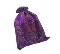 ELAYARD Pochette Soie Style Chinois avec Cordon de Rangement Bijoux pour Mariage Couleur Violette à Motifs Aléatoires pour Cadeaux et Bonbons