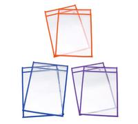 ELAYARD Pochettes Réutilisables Effaçables à Sec Lot de 6 Transparentes en PVC Double Face pour Fournitures Scolaires et Activités Éducatives en Classe Style Aléatoire