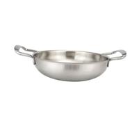 ELAYARD Poêle Inox Mini Portable pour Cuisson Quotidienne Acier Inoxydable Poli avec Poignées Froides Compatible Feux Sauf Induction Ustensile pour Cuisine Extérieure et Intérieure