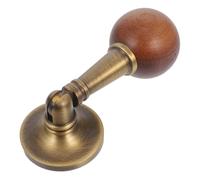 ELAYARD Poignée De Commode Vintage En Bois De Noyer Noir Et Laiton Jaune Antique, Petit Bouton De Tiroir Rond, Quincaillerie Décorative Rustique, Adaptée Pour Meubles, La Cuisine Et Armoire, Set De