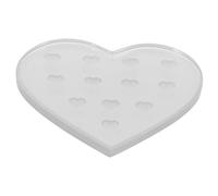 ELAYARD Porte Cils Verre Transparent Forme de Cœur Cavités Support Grafting pour Extensions de Cils Pad de Salon pour Pose et Stockage Dextensions