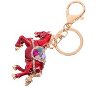 ELAYARD Porte-clés Cheval Alliage avec Strass Accessoire Élégant pour Femmes Décoration Chinoise Du Nouvel An Pendentif Animal pour Sacs Cartables et Clés de Voiture