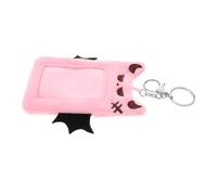ELAYARD Porte Clés Peluche Porte Carte Photocard de Démon Rose pour Filles et Garçons Étui Photo Doux Polyvalent avec Design Unique Accessoire Portable pour Cartes et Photos
