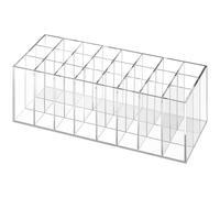 ELAYARD Présentoir à Cosmétiques Acrylique Transparent 24 Compartiments pour Rouges à Lèvres et Crayons à Sourcils Support de Rangement Multifonctions pour Bureau et Coiffeuse