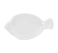 ELAYARD Râpe en Céramique Forme Poisson pour Gingembre et Ail, Outil la Cuisine Multifonction Léger, Surface Lisse Facile à Nettoyer, Sécurité Mains Assurée, pour Préparation Culinaire