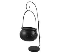 ELAYARD Seau à Bonbons Sorcière Noir avec Support Suspendu Chaudron Plastique Léger pour Décoration Fête Halloween Bol à Friandises pour Trick Treat