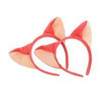 ELAYARD Serrage-tête Oreilles de Renard 2 Pièces Taille Unique Doux Anti-glisse pour Cosplay Fille Femme Fête Costume Animaux Saint-valentin Halloween Noël