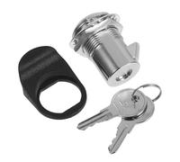 ELAYARD Serrure à Bouton-poussoir en Alliage de Zinc Chromé, Tige de Verrouillage Tubulaire à Tête Ronde, Cylindre à Goupilles de Fleur de Prunier, Loquet Flexible pour Armoires