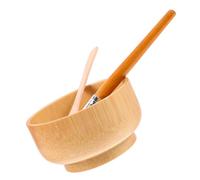 ELAYARD Set Bol à Masque en Bois Réutilisable Pinceau et Spatule, Résistant la Déchirure, pour Soin Visage DIY Élégant et Présent