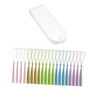 ELAYARD Set de Marque Pages Acryliques Transparants avec Pompons DIY Rectangulaires pour Bricolage Étiquettes Multifonctions pour Bureau et