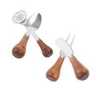 ELAYARD Set Ustensiles à Fromage Acier Inoxydable avec Manche Comprenant Couteau à Beurre Fourchette Cuillère et Presse Purée Outils Polyvalents pour Cuisine et Pâtisserie