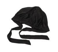ELAYARD Soie Imitation Femme Bonnet de Sommeil Doux et Élastique pour Cheveux Lisses Chapeau Maison pour Soins Capillaires et Maquillage Noir avec Ruban Décoratif