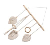 ELAYARD Support de Nœuds à Cheveux en Macramé Beige Organisateur Tissé Main Décoration Murale Cintre pour Accessoires de Cheveux pour Maison et Bureau 1 Pièce