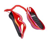 ELAYARD Téléphone Filaire à Lèvres Rouges Créatif en Abs Léger pour Décoration Intérieure Maison et Accessoire Original Design Stylé et Forme Bouche