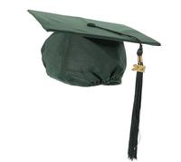 ELAYARD Toque de Graduation Verte Taille Unique en Tissu Léger pour Cérémonie et Fête de Diplômé Adulte