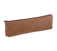 Elba, 1 Trousse Fourre-tout Plat en Cuir, 21x7x1cm, couleur caramel