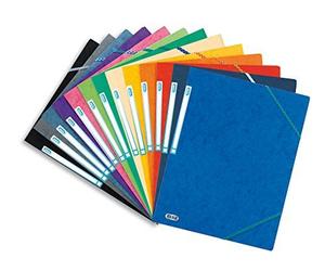 Elba - 100200901 - Topfile - Chemises Cartonnée Avec Rabat Elastique A4 Couleurs Assorties - Lot De 10