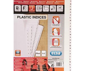 Elba 100204735 Intercalaires alphabétique en PVC A4 XL 26 positions Blanc