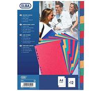 Elba 100204981 Intercalaire neutre A4+ en carte Couleurs assorties