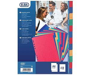 Elba 100204981 Intercalaire neutre A4+ en carte Couleurs assorties