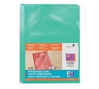 Elba 100206724 Lot de 10 Pochettes-Coin haute résistance A4 PVC Lisse Vert