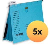 Elba 100333012 Classeur d'organisation chic - carton (RC) 230 g/qm, A4, bleu, 5 pièces
