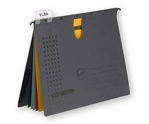 Elba 100333017 organisationshefter Chic Ultimate (3 trennblätter und 5 kaufmännische heftungen) mit dehntasche im rückdeckel, 3er-Pack, gris anthracite