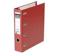 Elba Classeur Double Rado Plast largeur de dos 75 mm Rouge 100551850