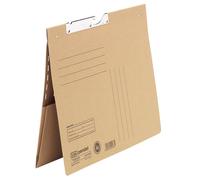 Elba 100570027 Classeur à levier avec pochette extensible - agrafage professionnel, carton naturel, A4, brun naturel