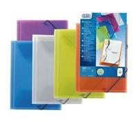 Elba Polyvision Pochette à document 3-Flap polypropylène à élastique Transparent Ref M480034-17 [Lot de 12]