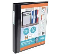 Elba 126710 Classeur A3 en PVC 4 anneaux ronds Orientation portrait Noir 30 mm
