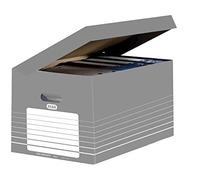 ELBA Boîte archives 34,5 x 45 x 28 cm en carton avec poignées - Gris - Lot de 10