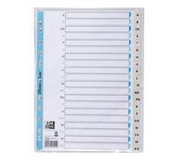 Elba 400012088 Lot de 20 intercalaires en papier de cordage pour classeur à anneaux Format A4 A-Z Gris clair