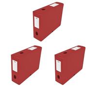 Elba 400094587 Boîte de classement à monter dos 80 mm polypropylène opaque 24 x 32 cm Rouge (Lot de 3)