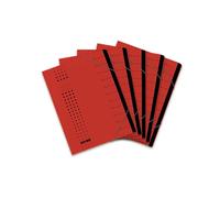 Elba 42496 AZ Chic Lot Classeur en carton recyclé 450 g/m² (Lot de 12 compartiments avec onglets Blanc Lot de 5 gris anthracite Chemise Chic A4 red