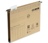 Elba 85452 Vertic Ultimate Lot De 25 Dossiers Suspendus Avec Ouverture Sur Le Cà¿Té Et Base En Plastique Pour 180 Feuilles Brun Naturel Format A4