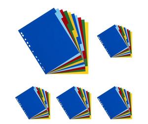 Elba Assorti 10 Partie A4 Couleur polypropylène Intercalaires (Lot de 5)