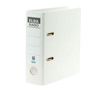 Elba - classeur rado plast, format a5 à la française, largeur de dos: 75 mm, blanc, couverture extérieure intérieure en pvc, é G