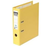 Elba - classeur rado classique plast, dos: 80 mm, a4, jaune reliure extérieure intérieure en pvc, avec étiquette de dos interc G