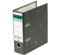 Elba - classeur rado, format à la française, largeur de dos 75mm, noir, couverture recouvert de papier avec un nuage de marbre, Noir G