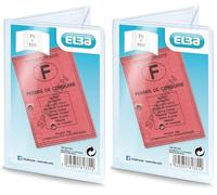 ELBA Etui transparent de protection 3 volets PVC 74 x 108 mm Permis de conduire (Lot de 2)